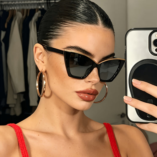 Cat-Eye Style UV400 Polycarbonate Sunglasses for Women & Men