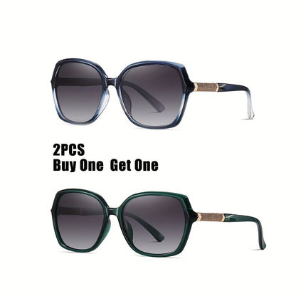 Women’s Polarized UV400 Square Sunglasses with Gradient Lens