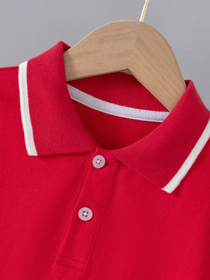 Children's Summer Cotton Polo Shirt with Animal Print