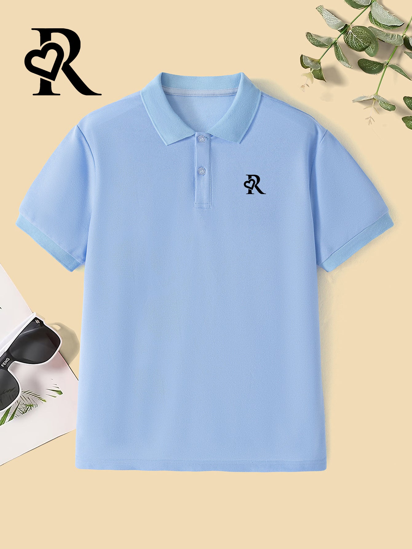 Youth Summer Polo Shirt with Creative Letter Print for Teens