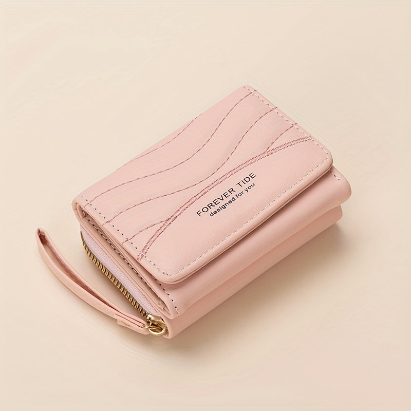 New Women's Fashion Minimalist Foldable Coin Purse with Clasp Design, Large Capacity, 6 Colors Available