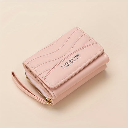 New Women's Fashion Minimalist Foldable Coin Purse with Clasp Design, Large Capacity, 6 Colors Available