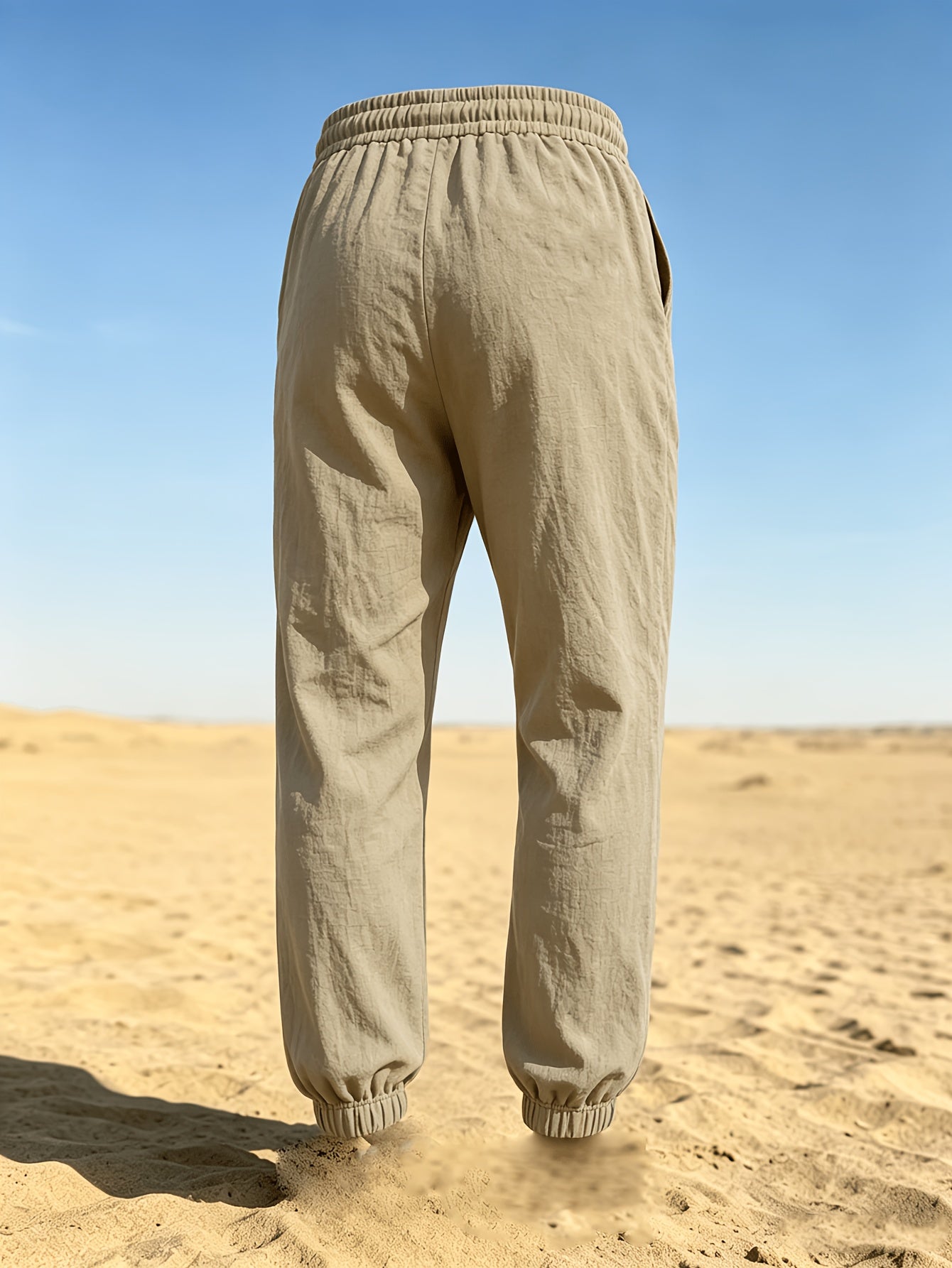 Men's Casual Linen Jogger Pants with Drawstring and Pockets
