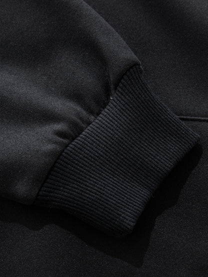 Women's Fleece-Lined Hooded Christmas Sweatshirt with Ho Ho Ho & Merry Christmas Print, Plush Fleece Jacket, Warm Winter Coat, Thick Polyester Outer Layer, Machine Washable Holiday Sweater for Xmas Parties & Winter Outfits, W