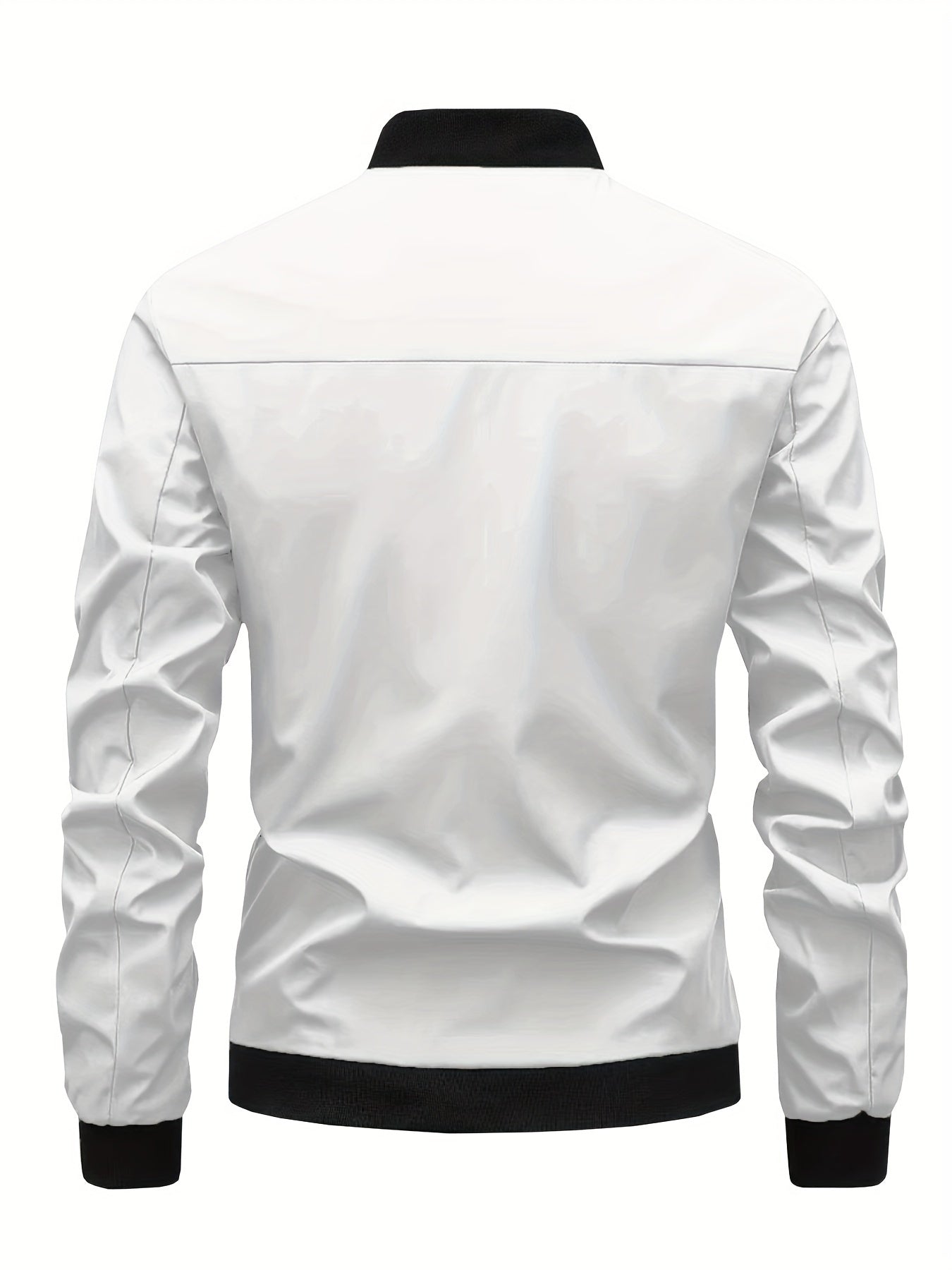 Men's Stylish Windproof Jacket - Solid Color, Stand Collar, Zip-Up with Pockets, Lightweight Polyester for All Seasons, Casual & Outdoor Wear, Allseason Jacket | Zipup Jacket | Polyester Jacket, Windbreaker Jacket
