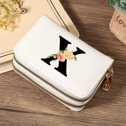 Women's Lightweight Wallet - Compact Zipper Purse with Multiple Card Slots & Coin Pocket, Elegant Monogram Initials, Secure Closure for Everyday, Travel, Gift - Women's Credit Card Organizer, Everyday Carry Purse, Stylish Ini