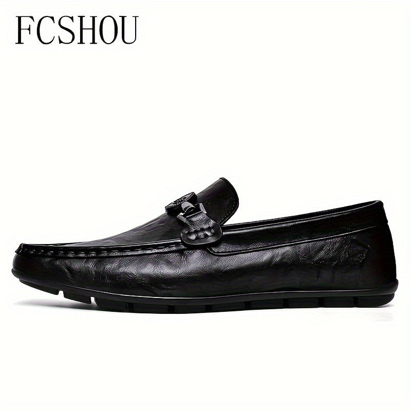 Men's Slip-On Leather Loafers - Stylish Casual & Business Shoes
