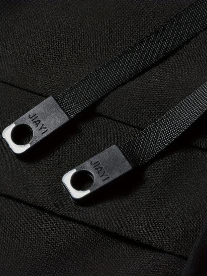 Men'S Stylish Black Hooded Windbreaker Jacket with Zipper Pockets - Casual, Loose Fit, Long Sleeve, Polyester Lining, Perfect for Spring and Fall, Casual Wear Jacket|Hooded Jacket|Zippered Jacke