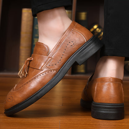 Men's Retro Loafers with Tassel Detail Lightweight Comfort