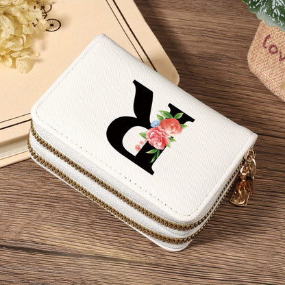 Women's Lightweight Wallet - Compact Zipper Purse with Multiple Card Slots & Coin Pocket, Elegant Monogram Initials, Secure Closure for Everyday, Travel, Gift - Women's Credit Card Organizer, Everyday Carry Purse, Stylish Ini
