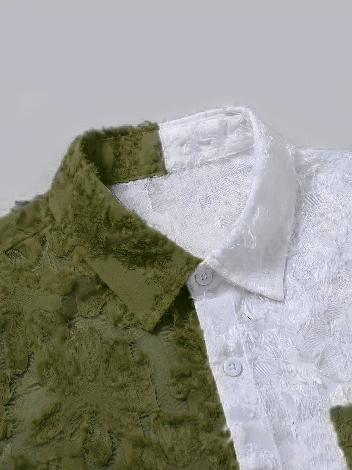 Men's Casual Sheer Lapel Collar Short Sleeve Shirt for Summer