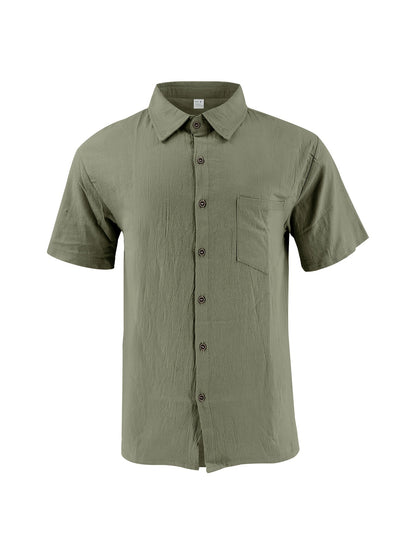 Men's Casual Linen Shirt and Pants Set for Summer Comfort