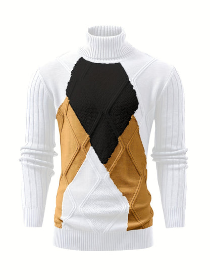 New Fashion Men'S Pullover with Color-Blocked Knitted Long Sleeves from Tie Mu Zhen OBM.