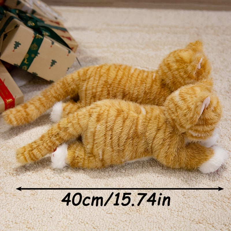 Premium Stuffed Animal Plush Toy Realistic Cat Plush Animals Cute Kitten Plushies Toy Gifts for Boys and Girls