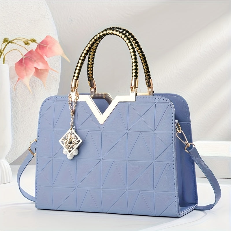 Elegant Large Capacity Black PU Crossbody and Handbag for Women