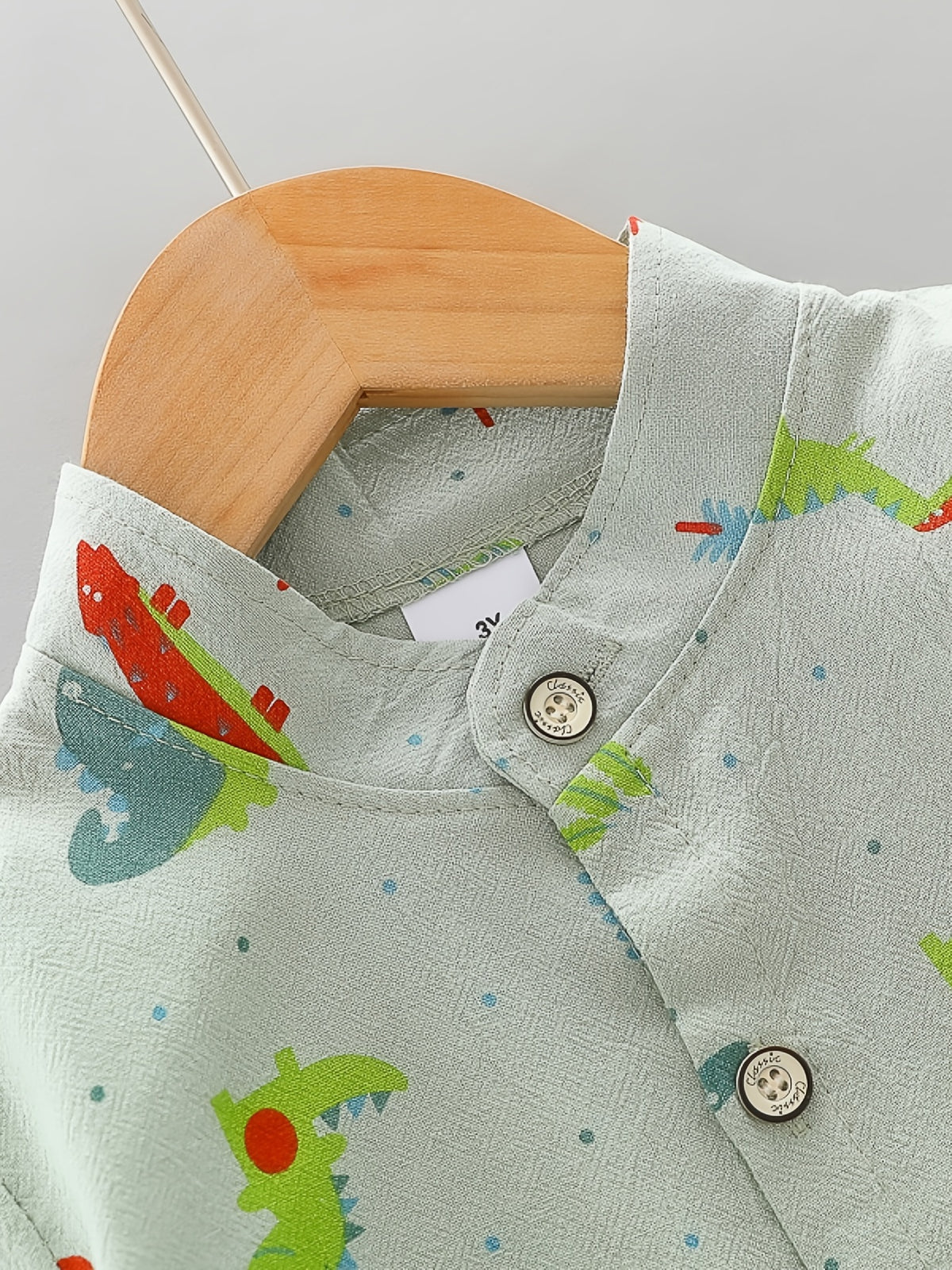 Kids' Cotton Dinosaur Print Shirt & Shorts Set for Summer - ayq