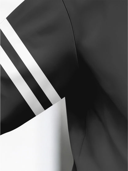 Men's 3D Printed Long Sleeve Sweatshirt and Pants with Zipper, Letter Print Loose Fit Casual Sportswear 2pcs Set for Spring and Autumn