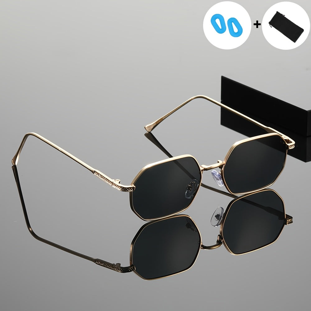 Unisex Vintage Sunglasses with UV400 Protection and Golden Frame