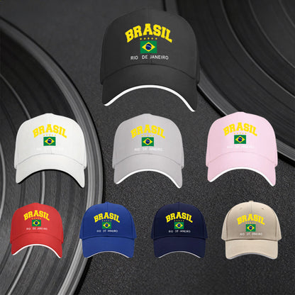 Adjustable Brazilian Flag Cap for Sports Fans, Lightweight & Trendy