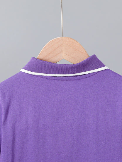 Kids' Cotton Polo Shirt Summer Casual Short Sleeve Top