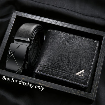 2pcs Men's wallet+Men's belt, business fashion casual gorgeous handsome sports Men's wallet, Men's daily matching, gifts designed for men, a great choice for Christmas and Valentine's Day gifts for fathers, (excluding picture