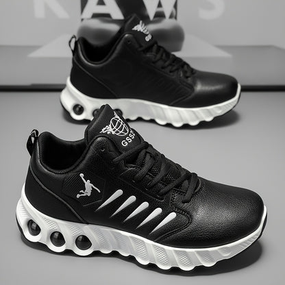 Men's Cushioned Non-Slip Casual Sneakers with Lace-Up