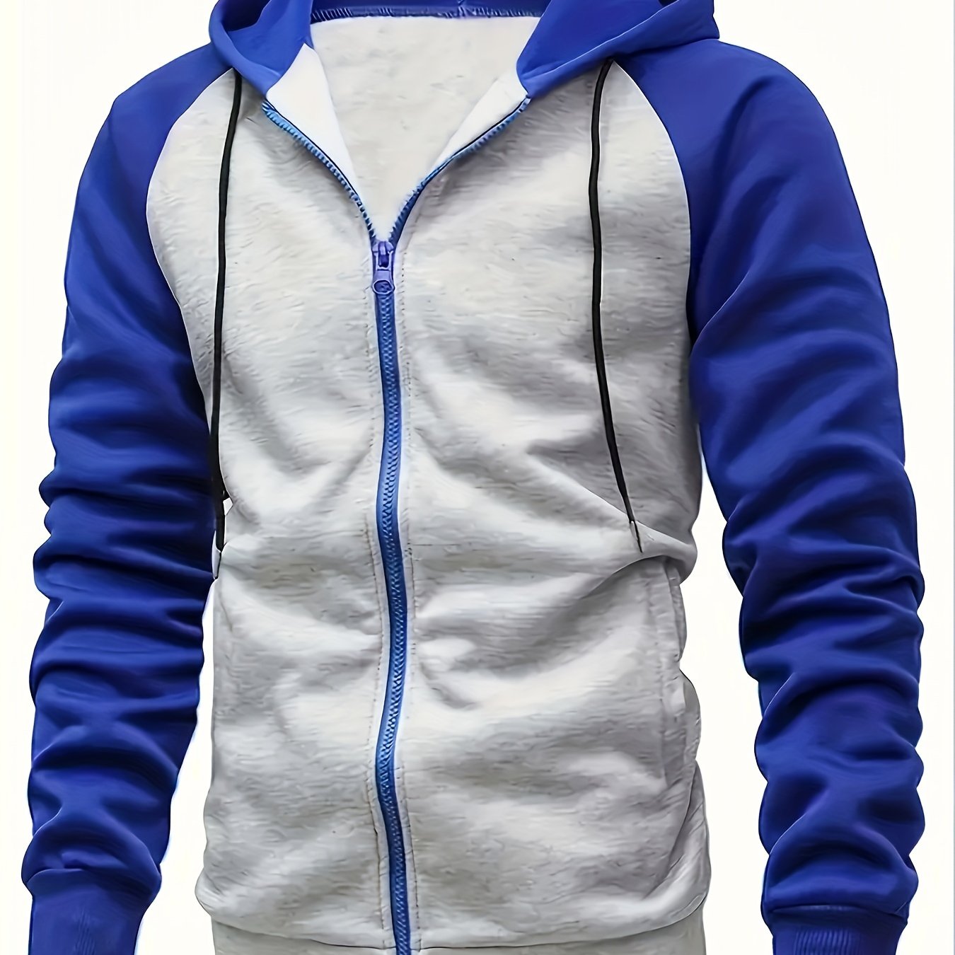 Men's Colorblock Hooded Jacket For Sports Outdoor, Stylish Leisure Outwear