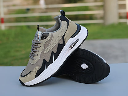 Men's breathable mesh sports shoes, lightweight flat heeled board shoes, Men's versatile casual shoes, soft soled comfortable and fashionable running travel shoes