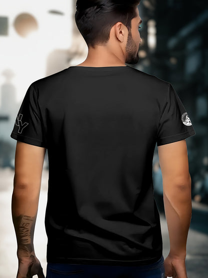1pc Men's Summer Breathable Quick-Dry T-Shirt - 100% Polyester Moisture-Wicking, Casual Short Sleeve Round Neck Tee with New York Graphic Print for Outdoor Sports  Casual Attire