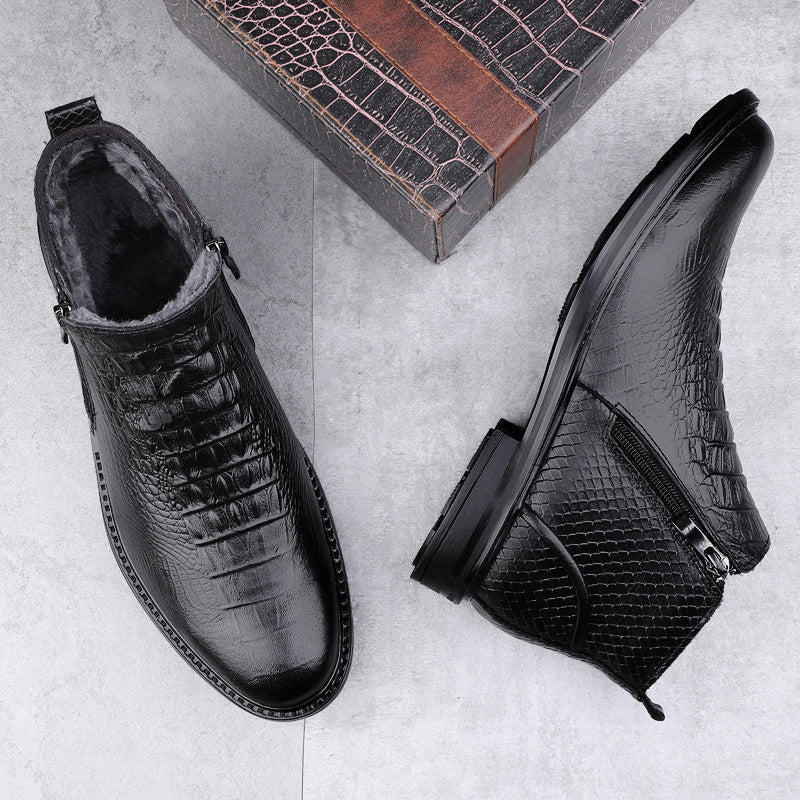 Men's Business High-Top PU Boots for Autumn Winter