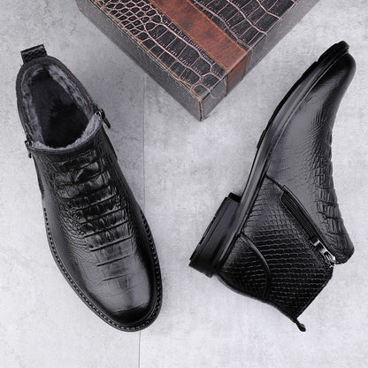 Men's Business High-Top PU Boots for Autumn Winter