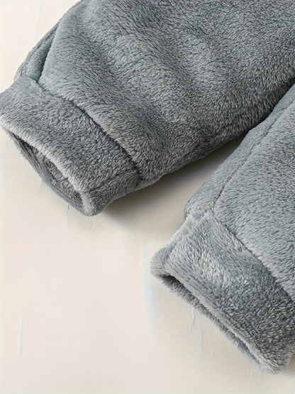 Boys' Cozy Fleece Hoodie & Pants Set - Gray & White Geometric Pattern, Long Sleeve Pullover with Hood, Soft Knit Fabric, Perfect for Fall & Winter, Casual Style, Everyday Comfort, Everyday Comfort Wear | Geometric Pattern Hoo