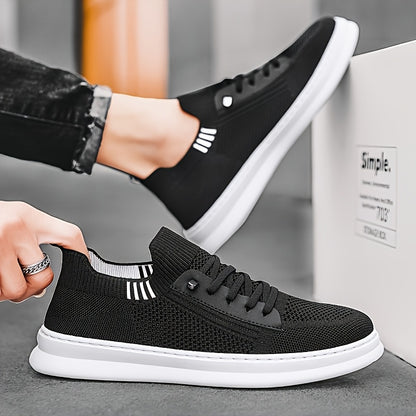 Men'S Breathable Knit Mesh Running Shoes - Anti-Odor Casual Sneakers with Soft EVA Sole, Round Toe Design  Low-Top Lace-Up for Jogging, Hiking, Outdoor  Daily Wear - Khaki/Black/Gray, Jogging Shoes