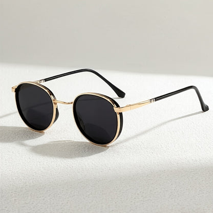 Unisex Polarized Round Sunglasses with Stainless Steel Frame