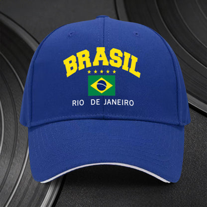 Adjustable Brazilian Flag Cap for Sports Fans, Lightweight & Trendy