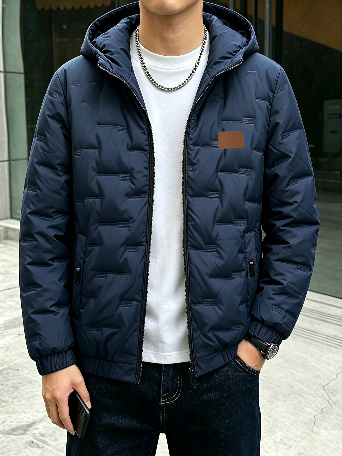 Men's Hooded Zipper Jacket for Fall Winter Outdoor Sports