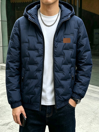 Men's Hooded Zipper Jacket for Fall Winter Outdoor Sports