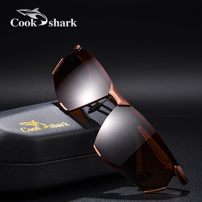 Cookshark Men's Polarized Semi-Rimless Sunglasses for Driving