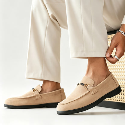 Men's Classic Slip-On Loafers with Comfortable Fabric Upper
