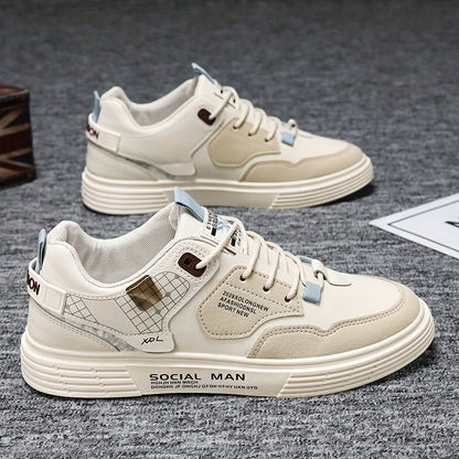 Men's Stylish Athletic Sneakers - Durable, Non-Slip, Thick Sole for Height Boost  Shock Absorption, Casual Campus Trend, Versatile Lace-Up Design