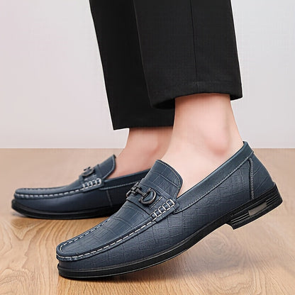Men's Casual Business Loafers Leather Slip-On Shoes