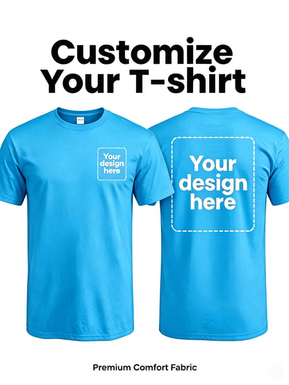 Men's Custom Polyester Crew Neck T-Shirt - Casual Summer Wear