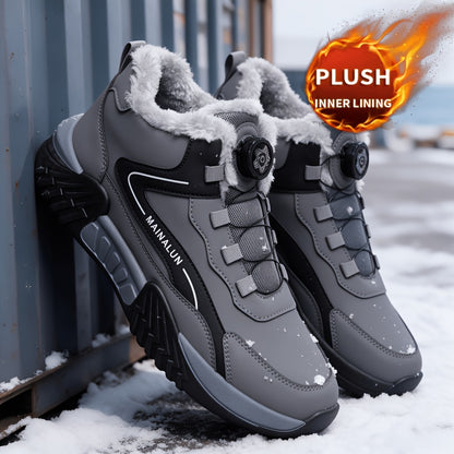 Men's Winter Tactical Ankle Boots with Warm Lining and BOA Buckle