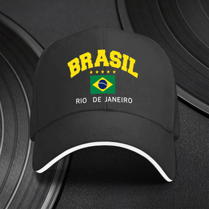 Adjustable Brazilian Flag Cap for Sports Fans, Lightweight & Trendy