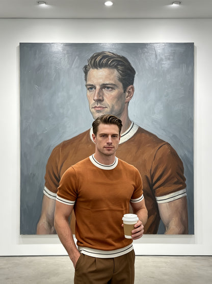 Men's Striped Trim Crew Neck T-Shirt - Breathable Summer Casual Top
