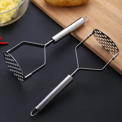 Stainless Steel Potato Ricer Masher - Manual Handheld Kitchen Press Tool for Vegetables, Fruits, Uncharged Cookware - Durable Multifunctional Crusher for Home and School Supplies