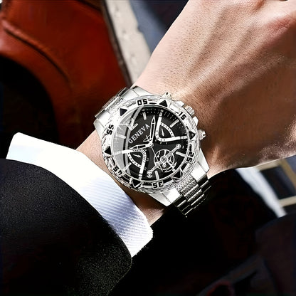 A Set of 3 Luxury Men'S Fashion Casual Business Watches, Wallet, And Keychain, Perfect As a Birthday, Anniversary, Or Holiday Gift for Him, Including Christmas Presents for Men