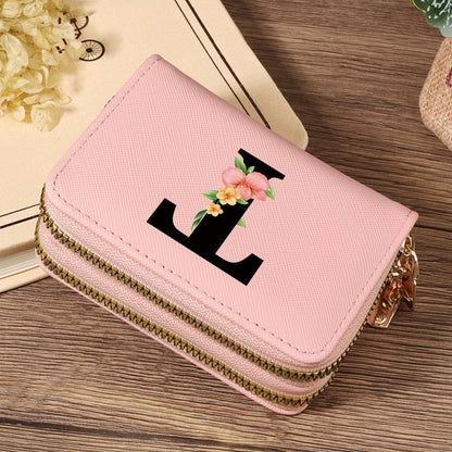 Women's Lightweight Wallet - Compact Zipper Purse with Multiple Card Slots & Coin Pocket, Elegant Monogram Initials, Secure Closure for Everyday, Travel, Gift - Women's Credit Card Organizer, Everyday Carry Purse, Stylish Ini