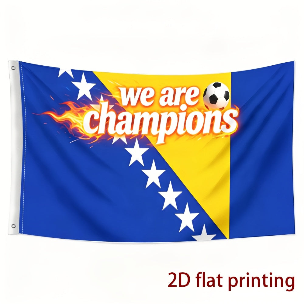 Bosnian Flag Fan Banner Single-Sided Polyester for Sports