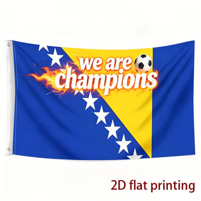 Bosnian Flag Fan Banner Single-Sided Polyester for Sports